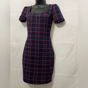 Small Tight Fitted Bodycon Short Dress Popular Basics Polyester Spandex Plaid